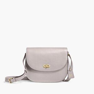 Lo & Sons Gray Claremont Leather Cross Body Handbag / Camera DSLR Bag